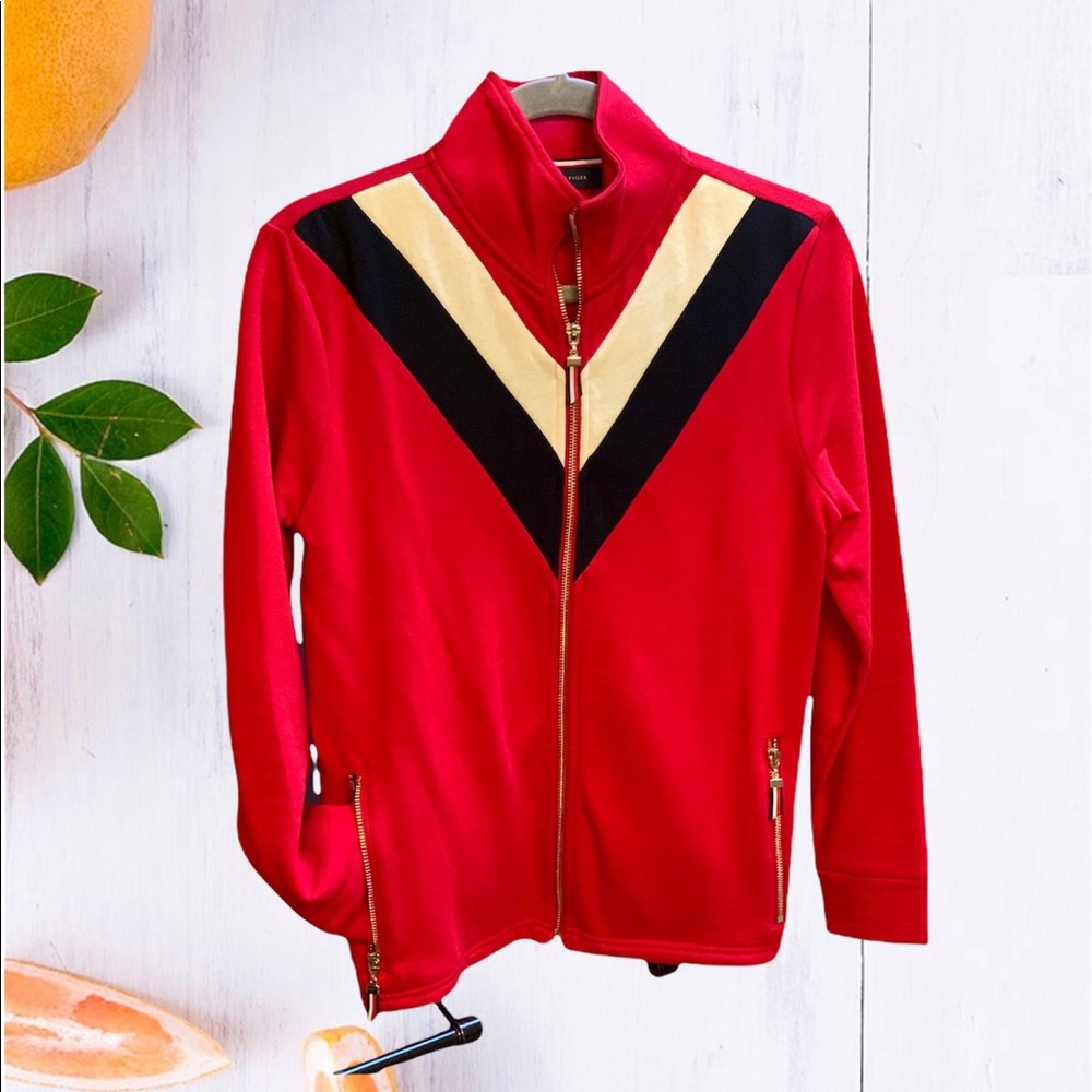 TOMMY HILFIGER Red Full-Zip Jacket NWOT